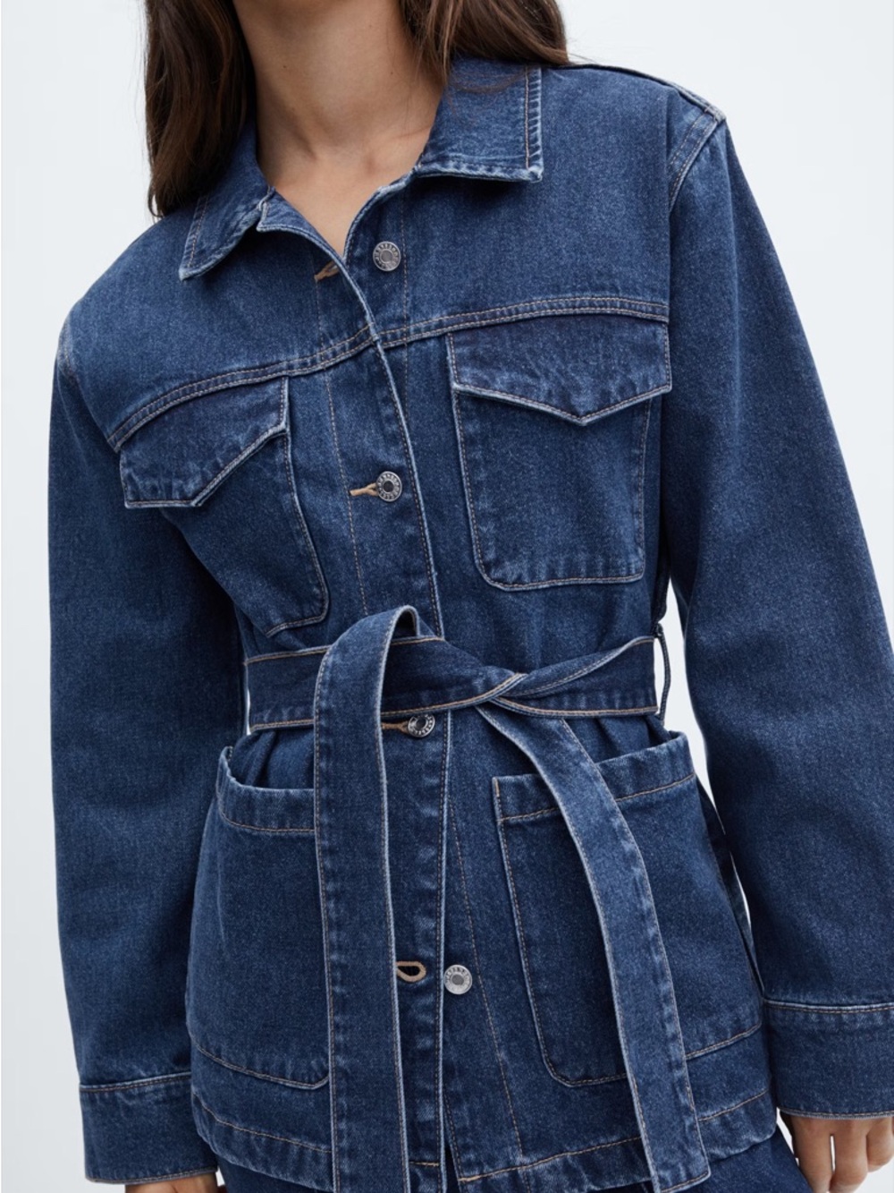 Mango Dark Blue Denim Jacket